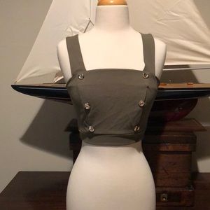 Fashion Nova Army Green Crop Top